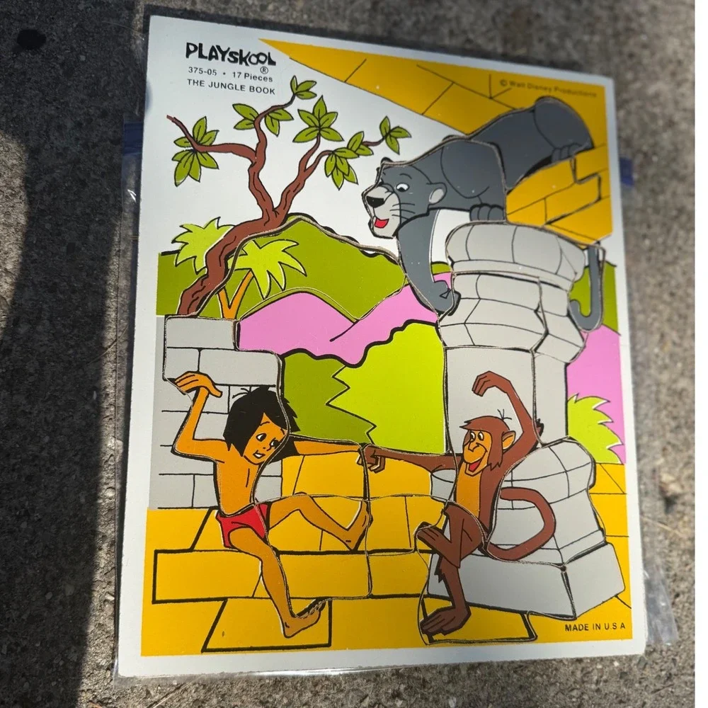 Vintage‎ Playskool Disney The Jungle Book 17 Piece Frame Tray Puzzle 375-05 USA